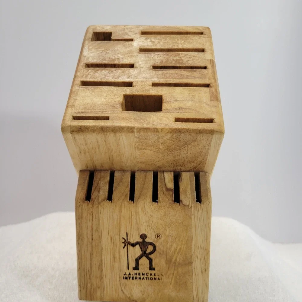 J A Henckels International Knife Block 16 Slot Wood Storage Counter  Top Footed